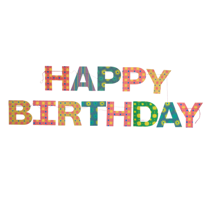 Bright Happy Birthday Sewn Garland