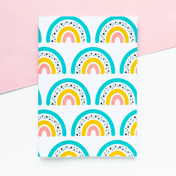 Rainbow Print Plain A6 Notebook | Stationery