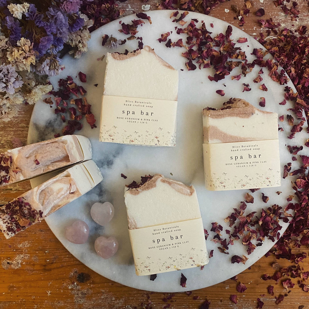 Salt Soap Spa Bar - Rose Geranium + Pink Clay