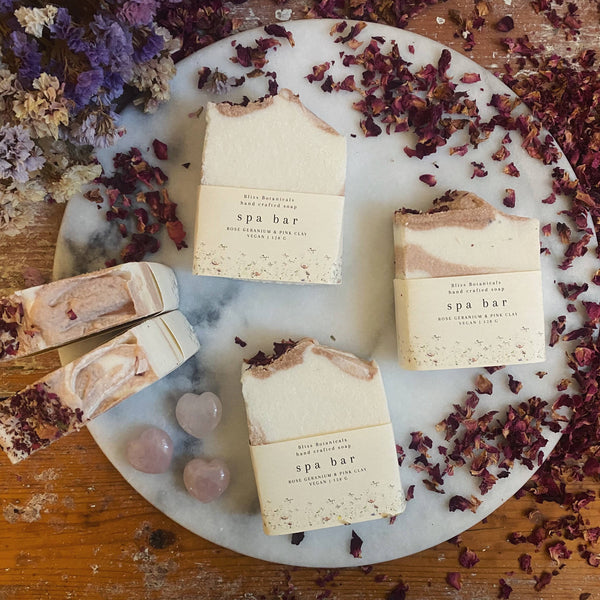 Salt Soap Spa Bar - Rose Geranium + Pink Clay