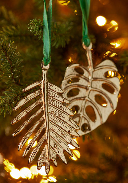 Gold Metal Botanical Leaf Decoration - Set of 3