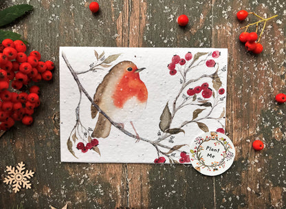 Morning Robin - Plantable Seeded Christmas Card