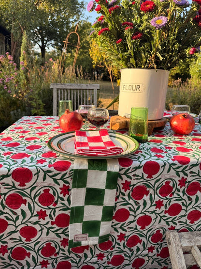 Pomegranate Indian Blockprint Tablecloth