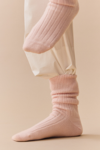 Frosting Pink Merino Bed Socks