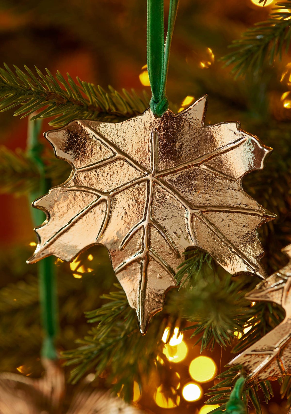 Gold Metal Botanical Leaf Decoration - Set of 3