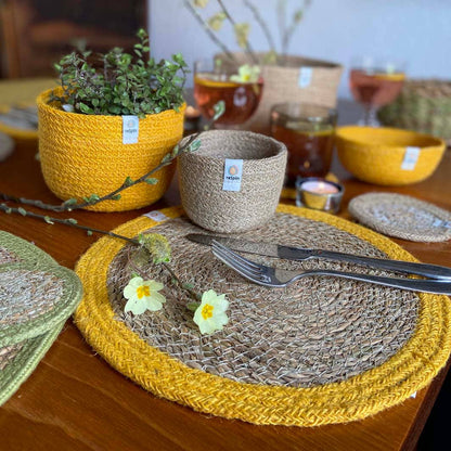 ReSpiin Set of 6 Seagrass & Jute Tablemats