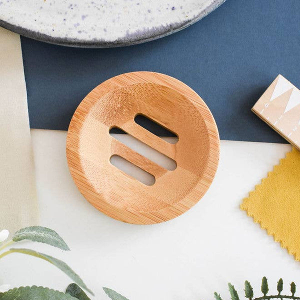 Round Bamboo Soap Dish