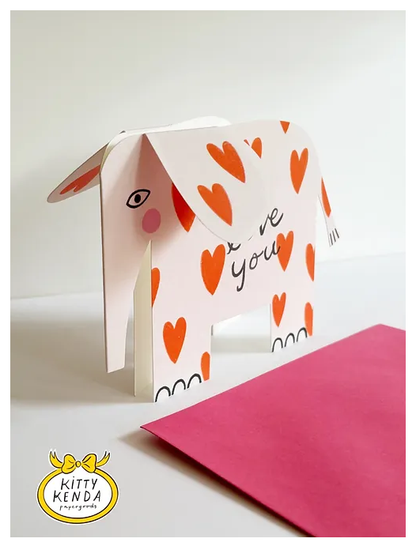 Elephant Hearts Cut Out Card