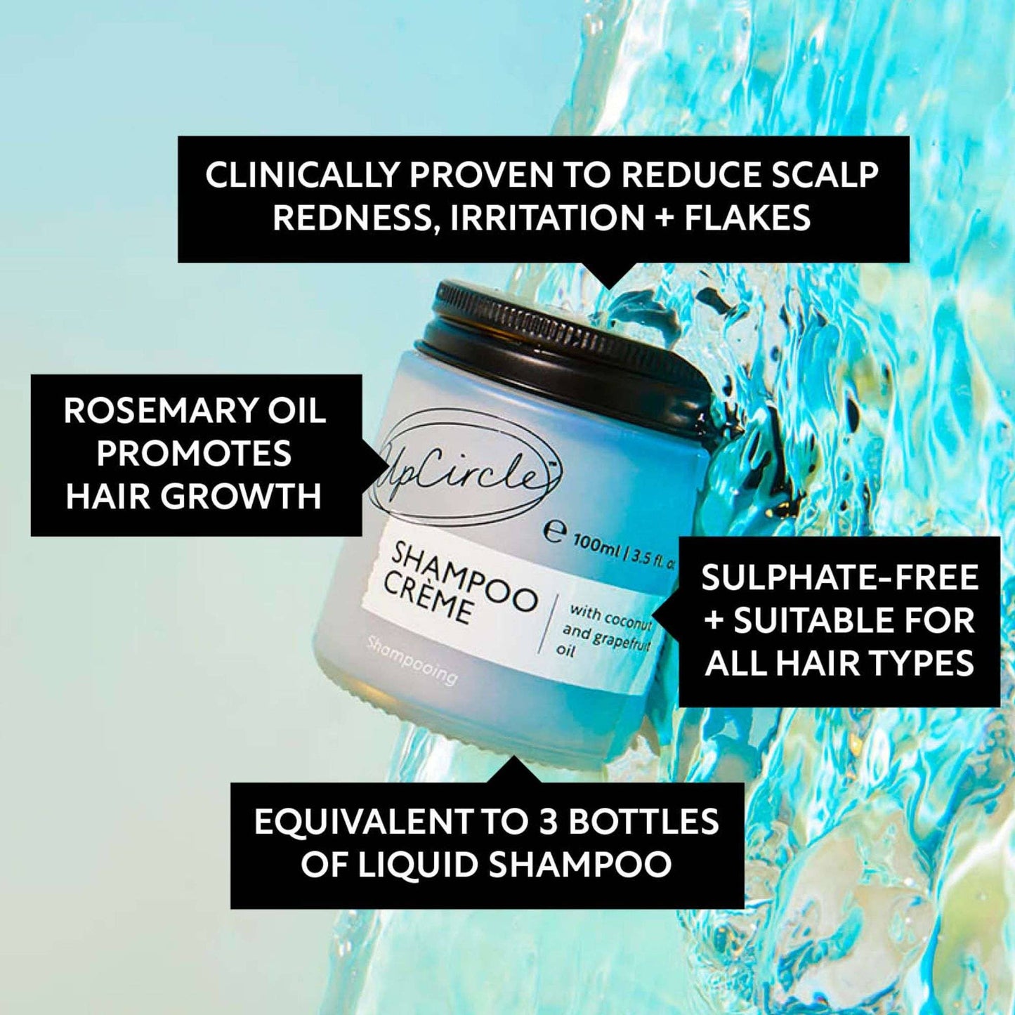 UpCircle Shampoo Crème with Coconut + Rosemary Oil 100ml