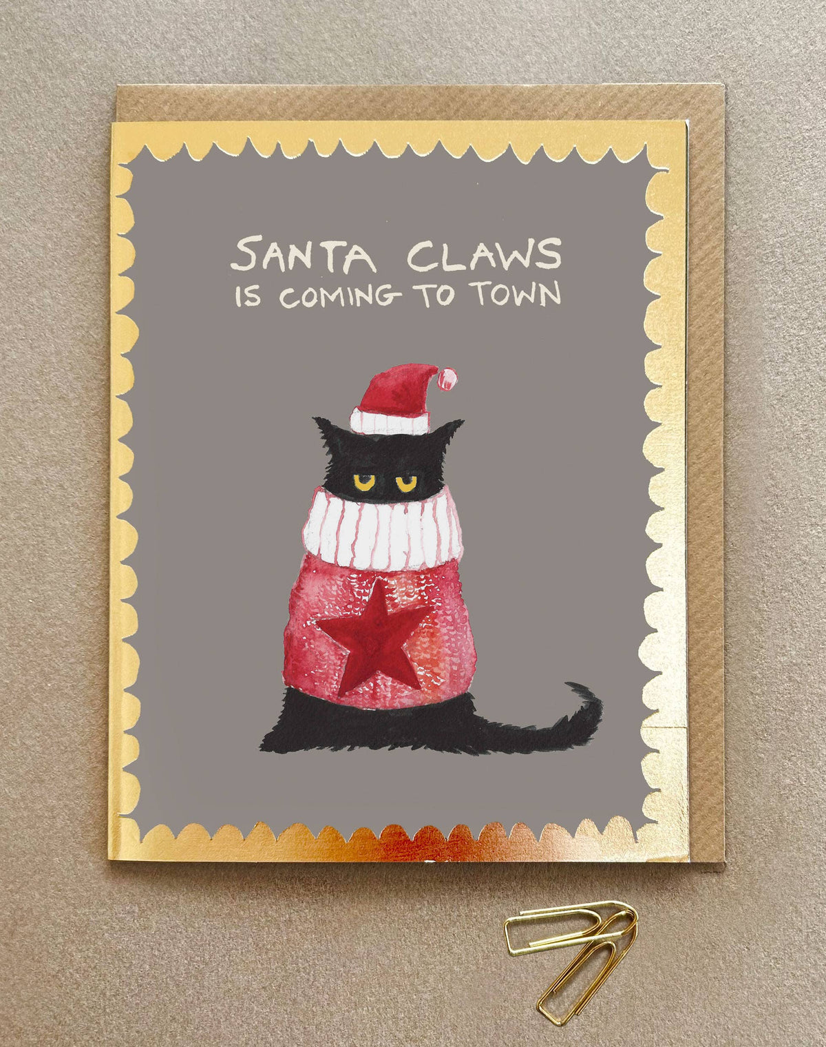 'Santa Claws is Coming' Christmas Card