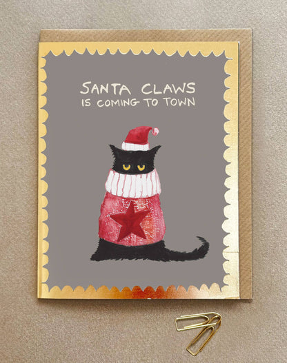 'Santa Claws is Coming' Christmas Card