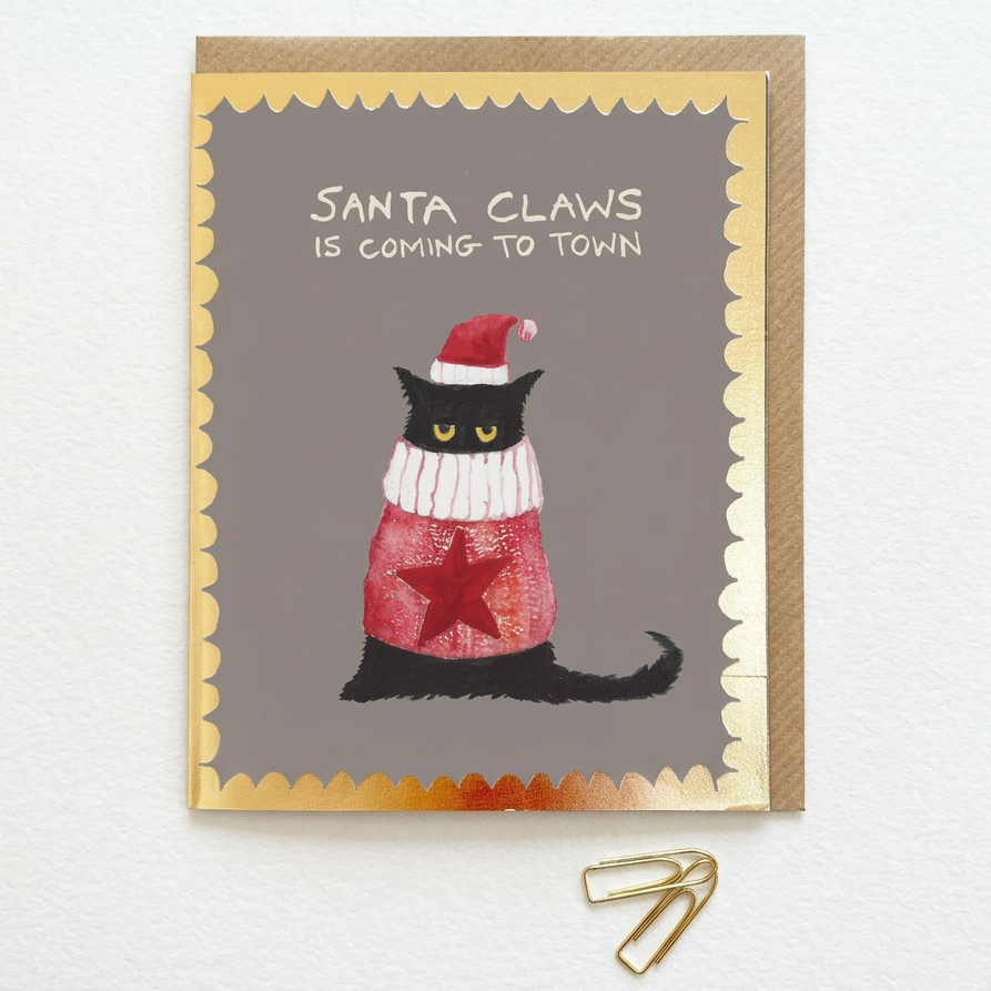 'Santa Claws is Coming' Christmas Card