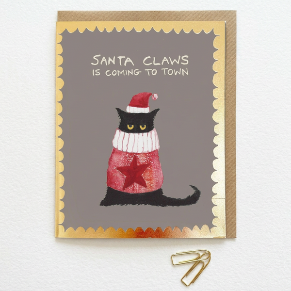 'Santa Claws is Coming' Christmas Card