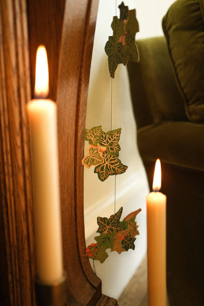 Holly and Ivy Printed Paper Sewn Garland