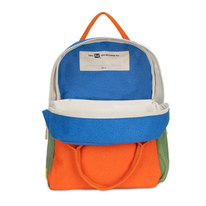 Fluf B Pack Jr Organic Cotton Kids Backpack Cobalt Orange