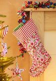 Candy Stripe Block Print Stocking