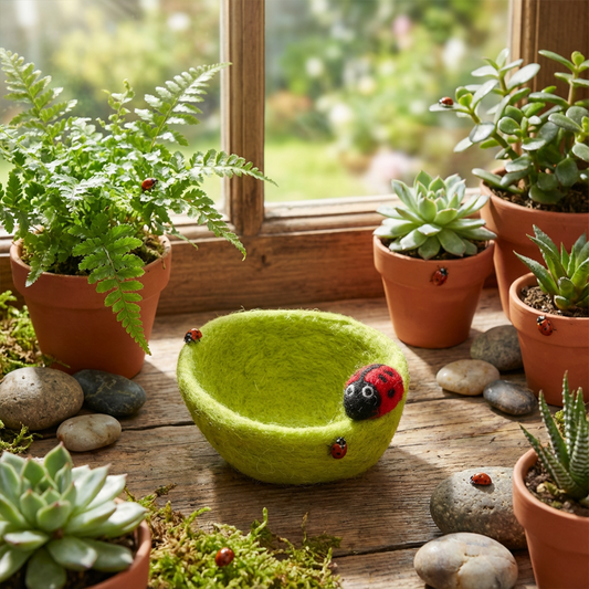 Handmade Ladybird Felt Bowl