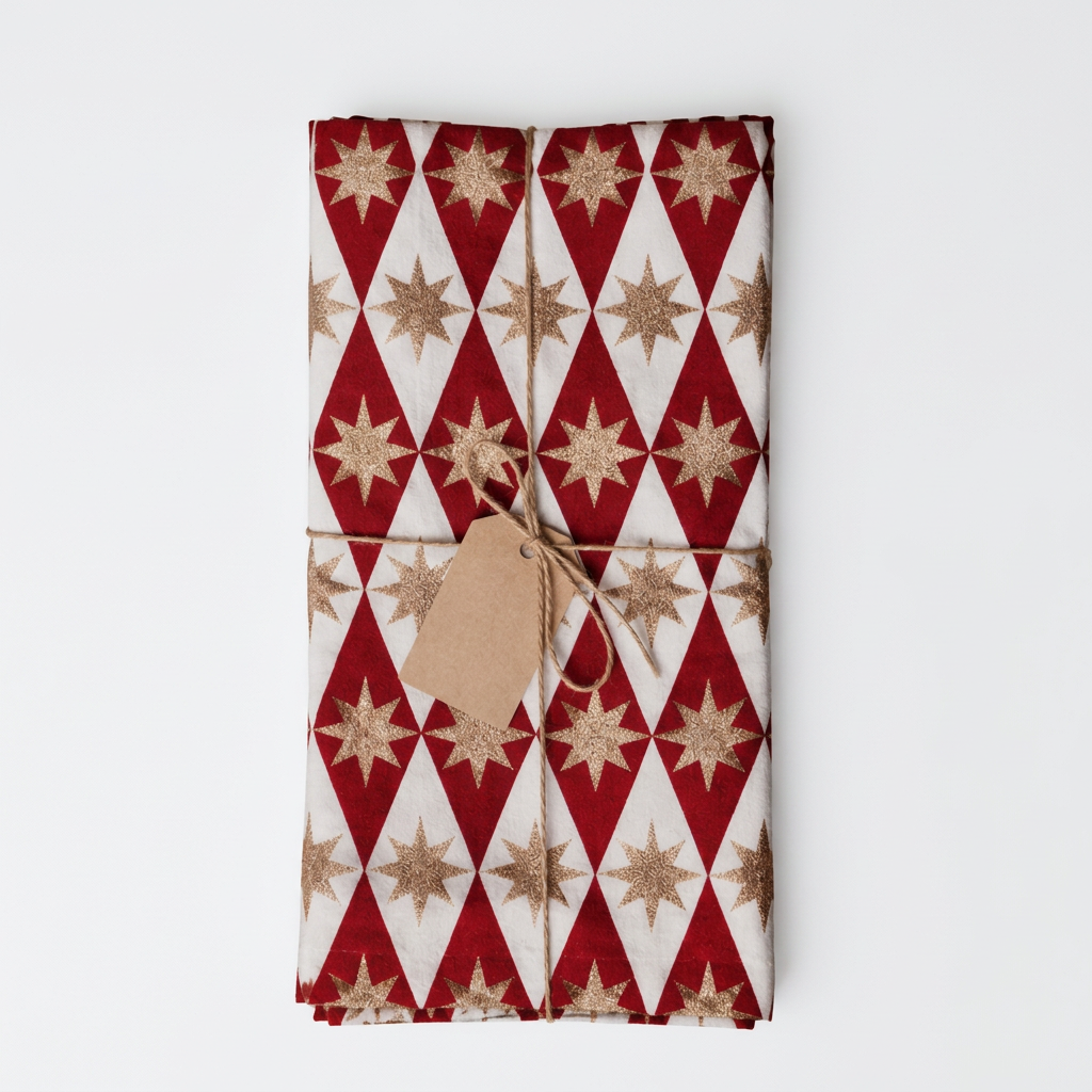 Merlot Seville Star Blockprint Tablecloth