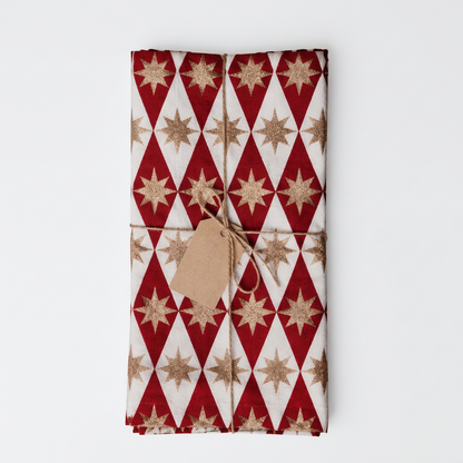 Merlot Seville Star Blockprint Tablecloth