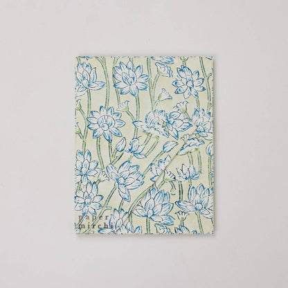 Block Printed Picture Frame - Lotus Indigo