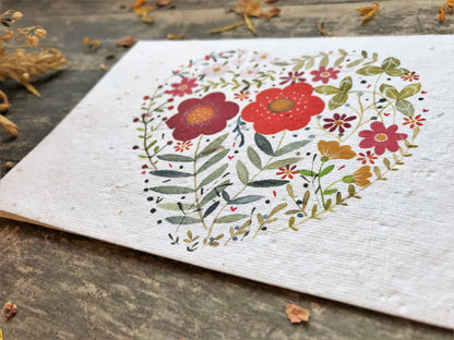 Floral Heart Plantable Card