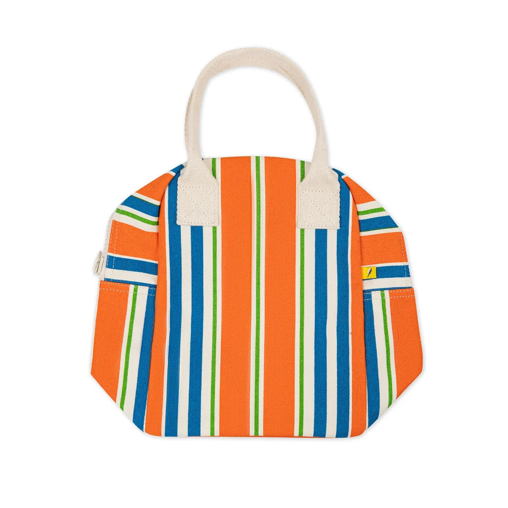 Fluf Organic Cotton Zipper Lunch Bag Varsity Stripe