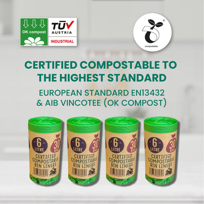 Eco Green Living Compostable Caddy Bags 6L - 30 bags