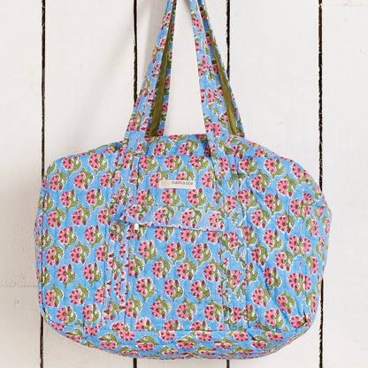 Taruni Indian Block Print Quilted Weekend Bag