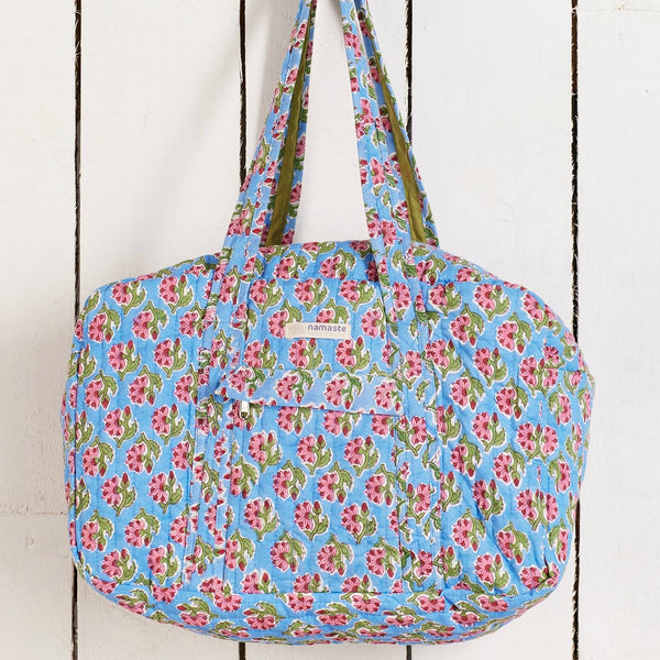 Taruni Indian Block Print Quilted Weekend Bag