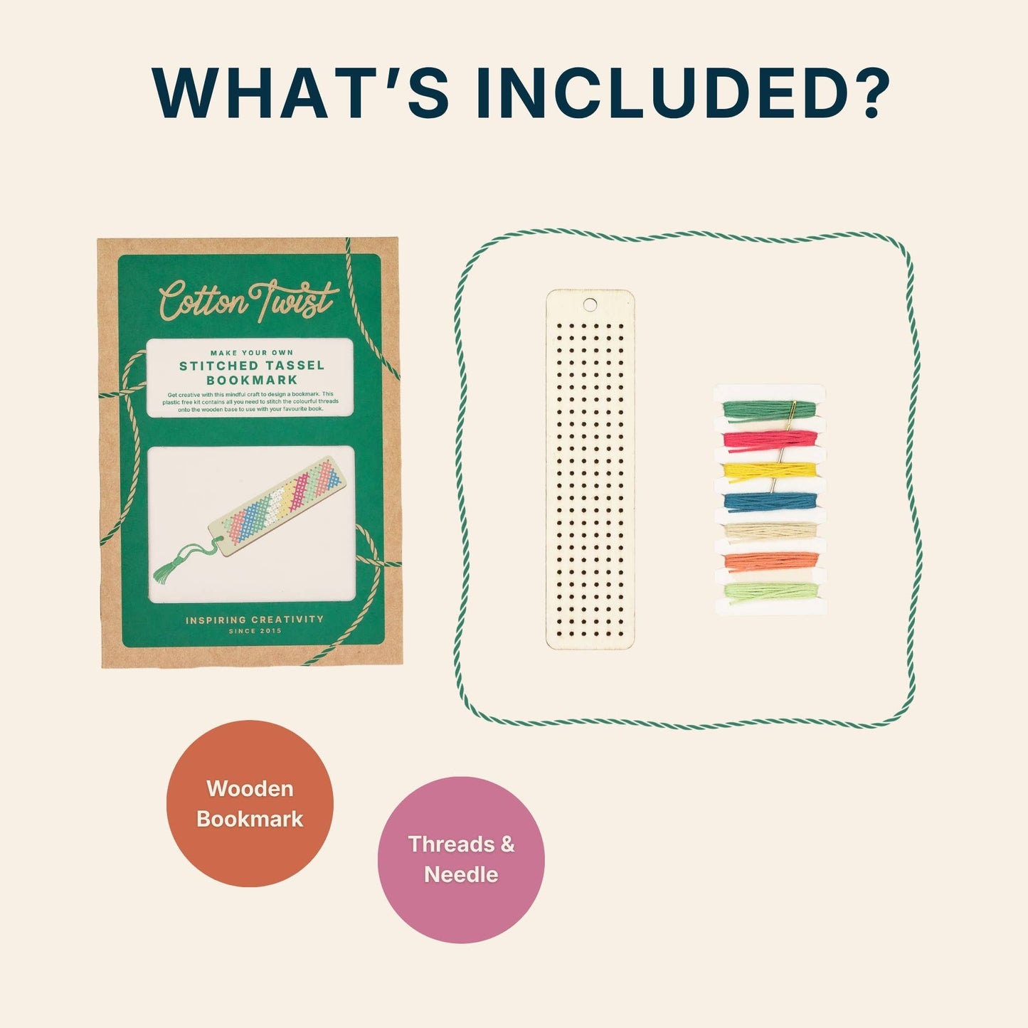 DIY Craft Kit - Kids: Make Your Own Stitched Tassel Bookmark