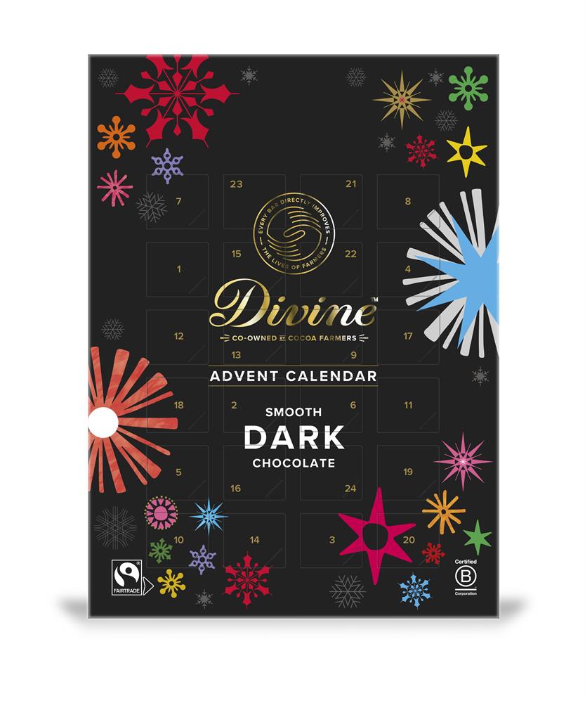 Divine Chocolate Fairtrade Dark Chocolate Advent Calendar 2025