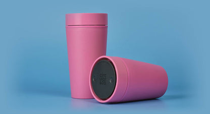 SW Coast Refills website picture: Circular&Co. Reusable Coffee Cup – Made From Bubblegum 12oz