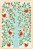 Christmas Robins Wooden Postcard