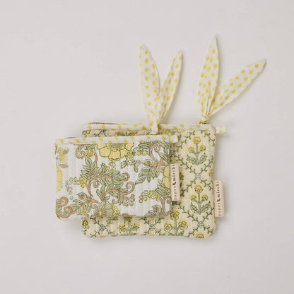 Organic Cotton ‘Buttercream’  Floral Pouch Duo
