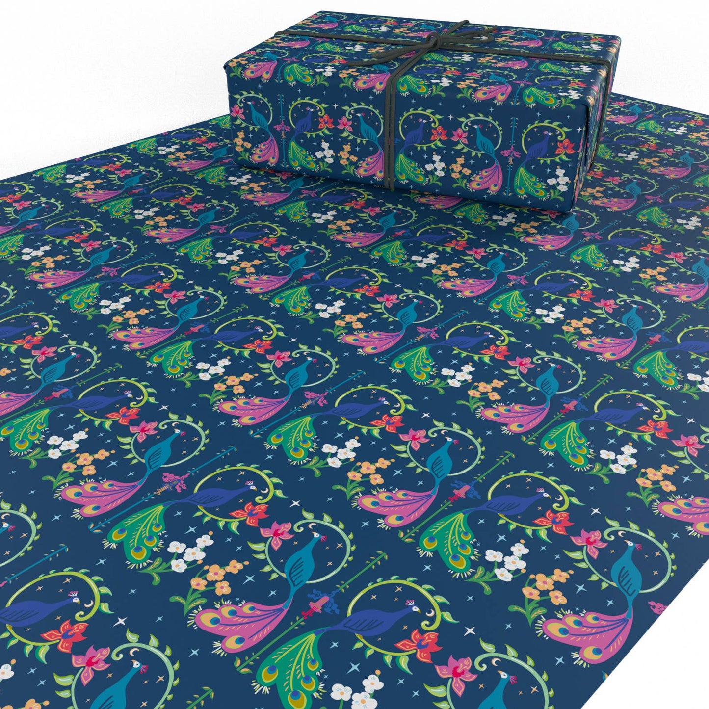 Purple Peacocks Wrapping Paper