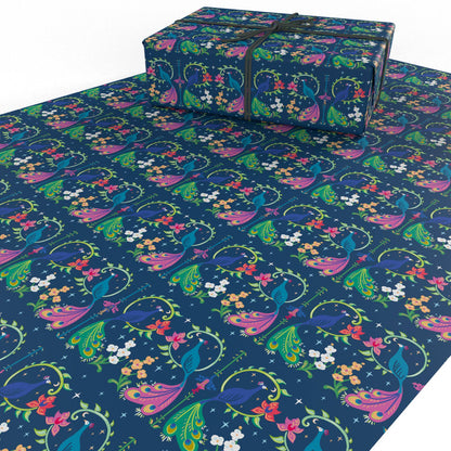 Purple Peacocks Wrapping Paper