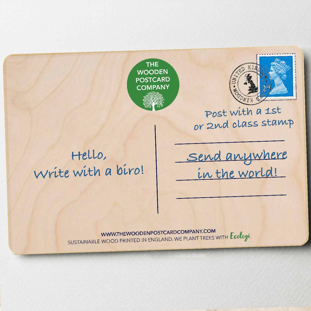 Christmas Window Wooden Postcard