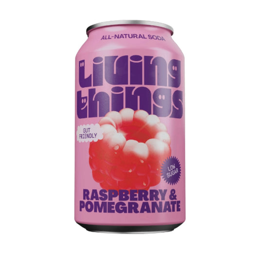 Living Things Raspberry & Pomegranate Prebiotic + Probiotic Soda