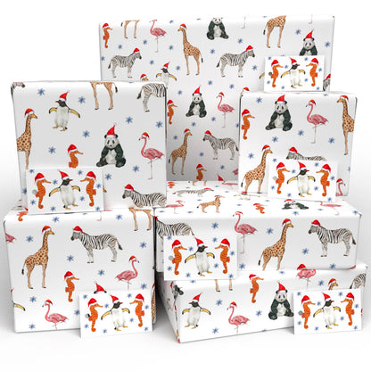 Christmas Party Animal Wrapping Paper
