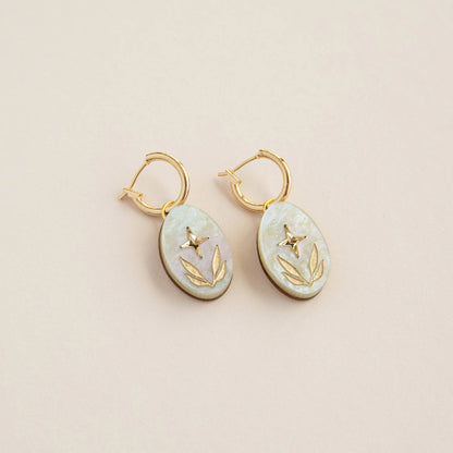 Celestial Oval Hoop Earrings