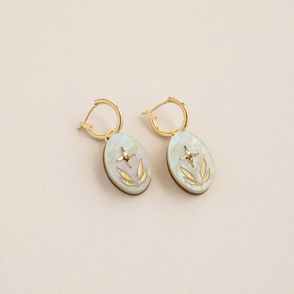 Celestial Oval Hoop Earrings