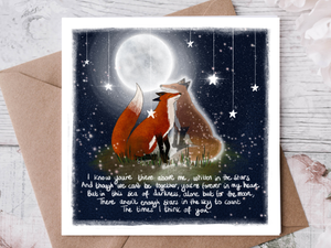 ‘In The Stars’ Greeting Card - Fox Under The Moon