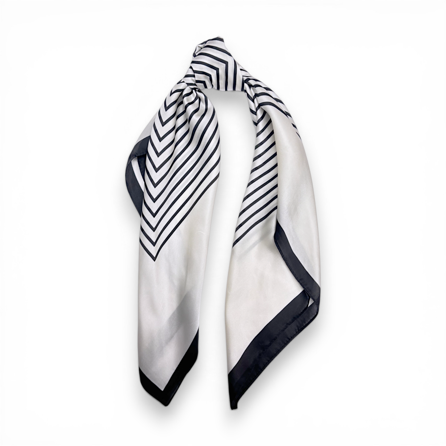 Monochrome Stripe Silk Touch Neckerchief Bandana Scarf