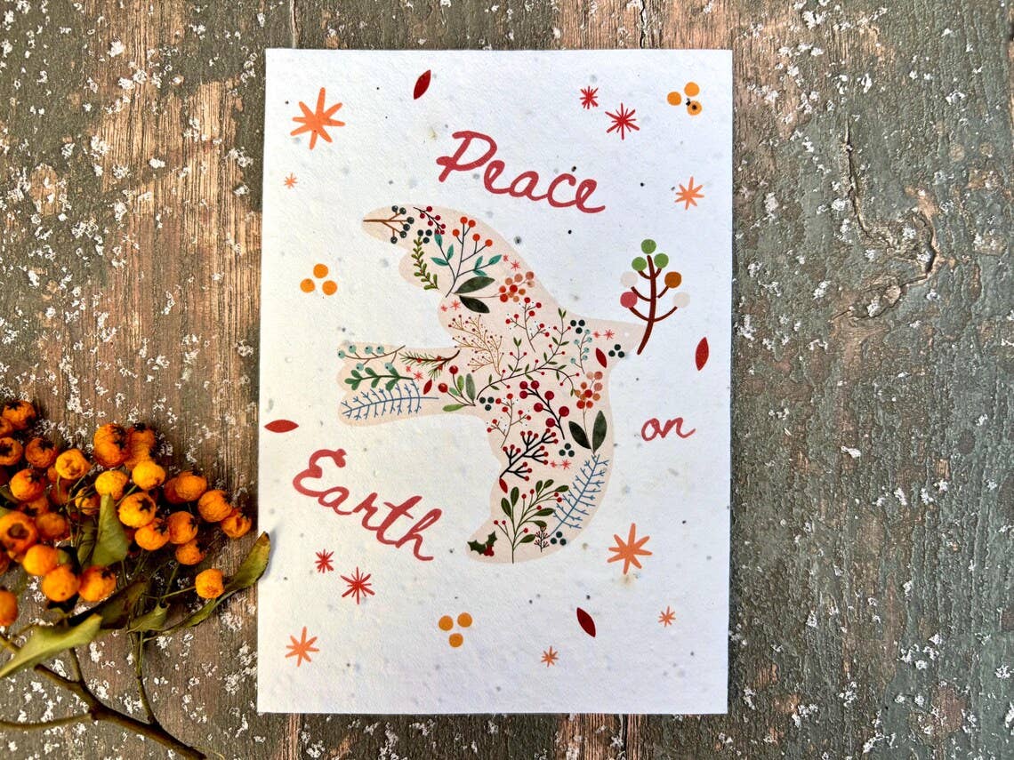 Peace on Earth Plantable Seeded Christmas Card
