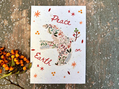 Peace on Earth Plantable Seeded Christmas Card