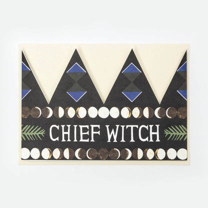 Chief Witch Party Hat Card