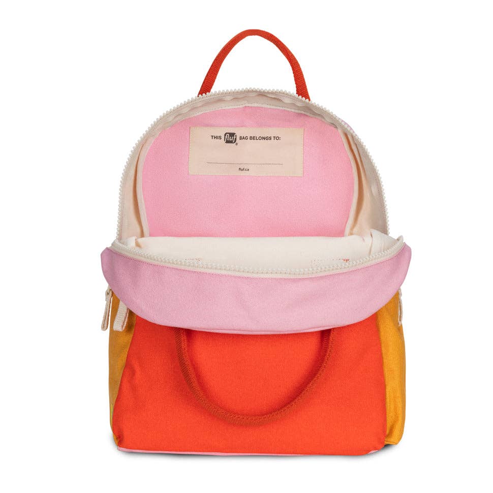Fluf B Pack Jr Organic Cotton Kids Backpack Pink Poppy