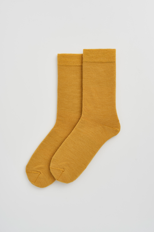 Pairs Golden Yellow Merino Wool Socks