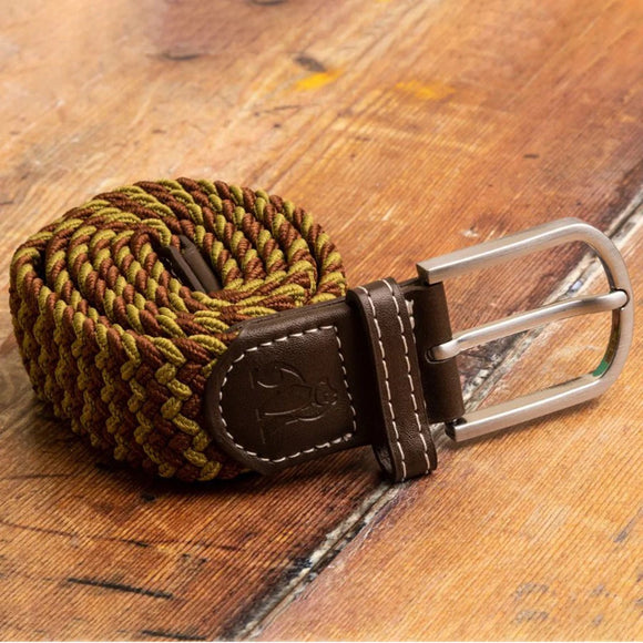 Recycled Woven Belt - Khaki Zig Zag