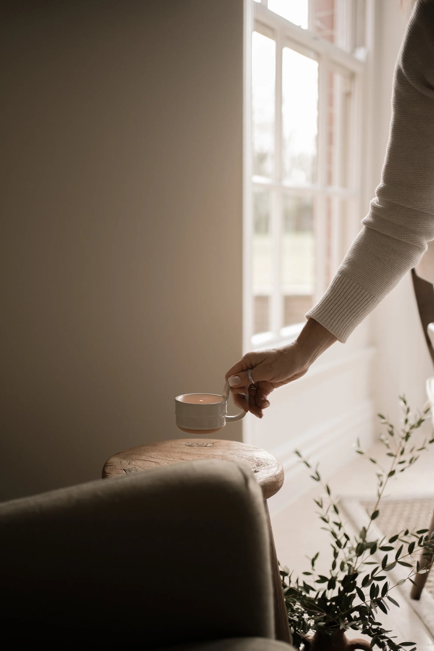 Milk White Ceramic Glazed Candle Cup